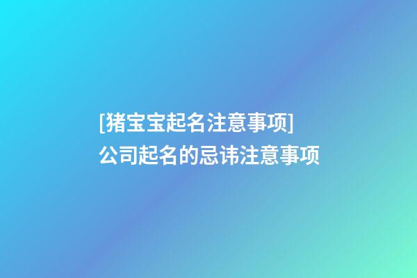 [猪宝宝起名注意事项]公司起名的忌讳注意事项-第1张-公司起名-玄机派